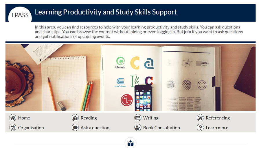 screenshot of learning productivity and study skills