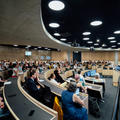 Photo of delegates listening to Professor Rhona Sharpe's presentation