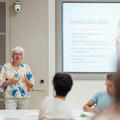 Photo of Dr Rachel Forsyth facilitating her workshop