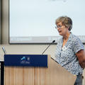 Photo of Professor Jane Pritchard addressing delegates at the symposium