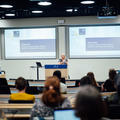 Photo of Professor Rhona Sharpe welcoming delegates at the symposium