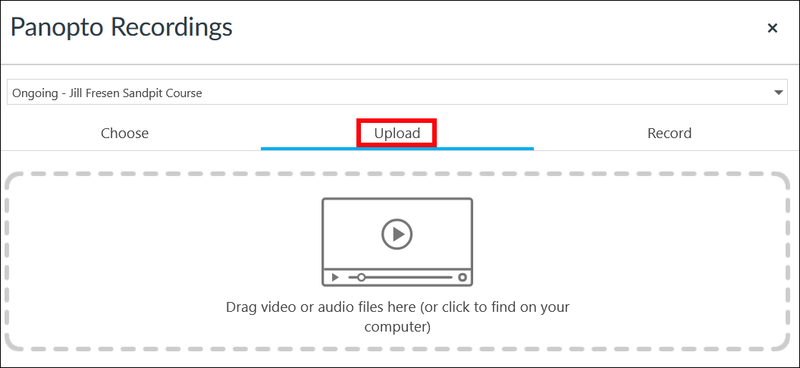 Showing how to upload .mp4 file from OneDrive Recordings folder