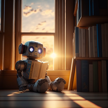 Robot in a library